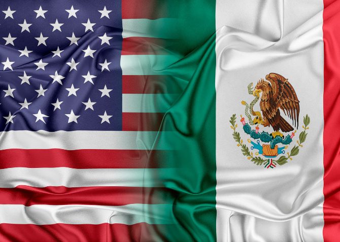 usa mexico flags merged