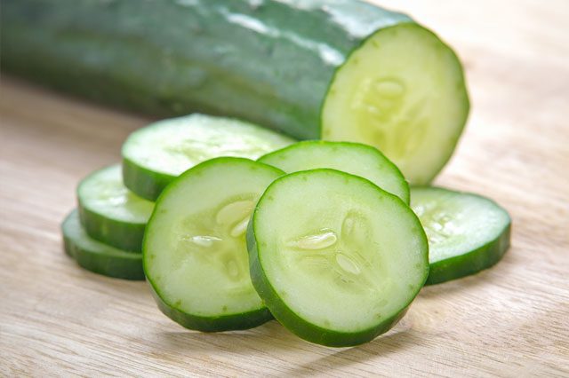 Cucumber in a wood table