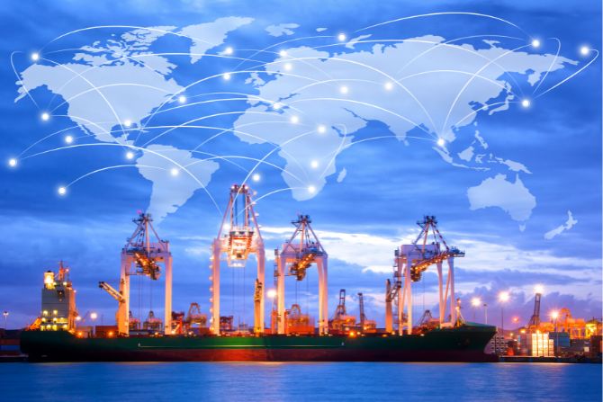 Global shipping routes managed by ocean freight forwarders