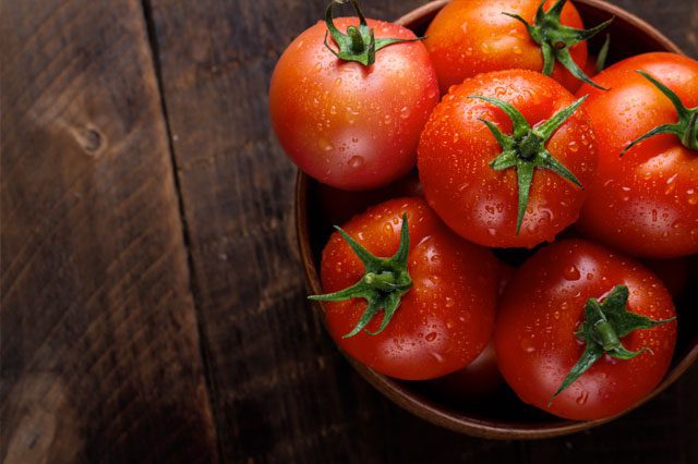 Tomato in a wood table