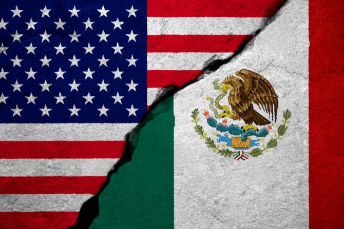 shipping from mexico, usa and mexico flags