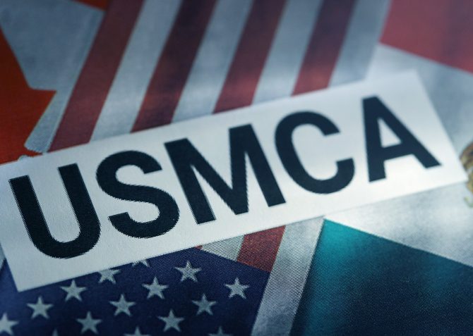 USMCA trade agreement between the USA, Mexico and Canada.